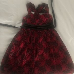 Red and black lace and satin  holiday dress!